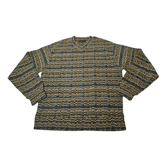Jhane Barnes Geometric Sweater V-Neck Multicolor Men’s Small EUC - Picture 1 of 8